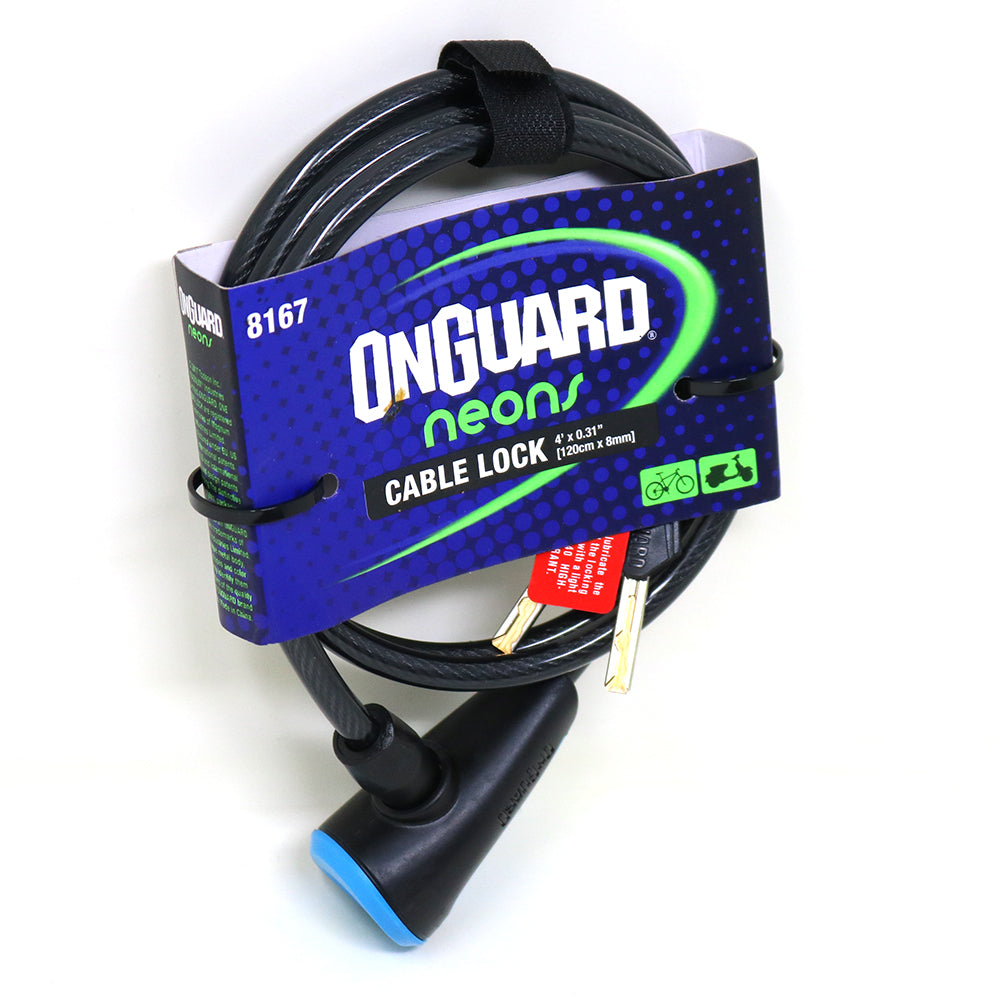 Candado On Guard C/Llave 120 x 8mm Azul