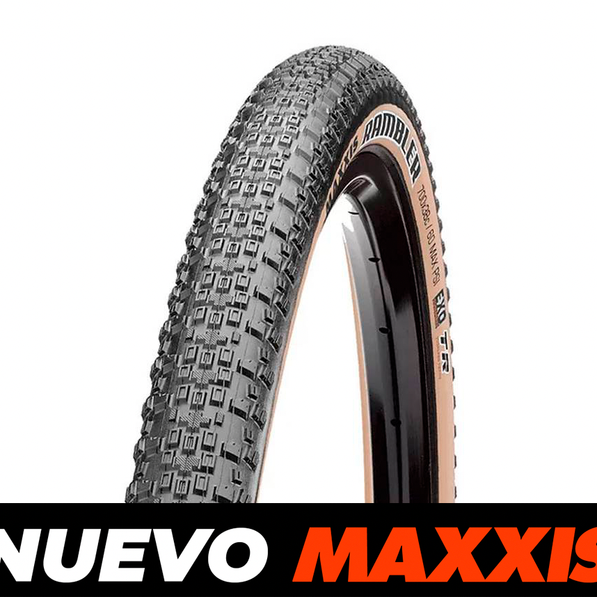 Neumático Rambler Maxxis 700X38C Kevlar EXO/TR/TANWALL